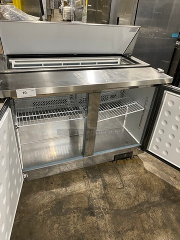 Kool It Commercial Refrigerated Mega Top Sandwich Prep Table! With 2 Door Underneath Storage Space! All Stainless Steel! Model: KSP48 SN: KSP488126002 115V 60HZ 1 Phase - Image 5 of 9