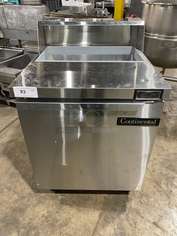 Continental Commercial Refrigerated Sandwich Prep Table! With Single Door Storage Space Underneath! All Stainless Steel! On Casters! Model: SW278 SN: 158B0875 115V 60HZ 1 Phase - Image 1 of 9
