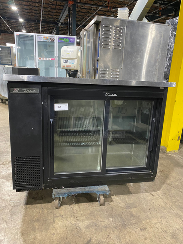 True Commercial 2 Door Back Bar Cooler! With View Through Doors! With Poly Coated Racks! All Stainless Steel! Model: TBB2448GSDLD SN: 8973848 115V 60HZ 1 Phase