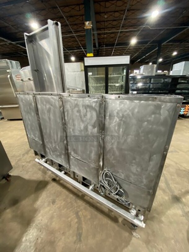 FAB! Pitco Frialator Commercial Natural Gas Powered 3 Bay Deep Fat Fryer! With Middle Fryer Basket Rack! With Oil Filter System! All Stainless Steel! On Casters! Model: SGH50 SN: G09DC011392 - Image 4 of 11