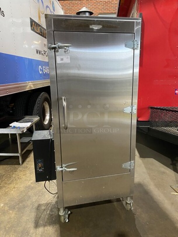 Traeger Pellet Grills Commercial Single Door Electric Powered Smoker! All Stainless Steel! On Casters! Model: TFB57PZB 120V