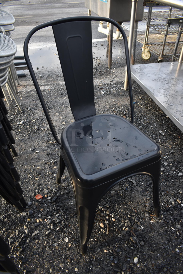 5 Black Metal Tolix Style Dining Chairs. 17x18x33. 5 Times Your Bid - Image 2 of 4