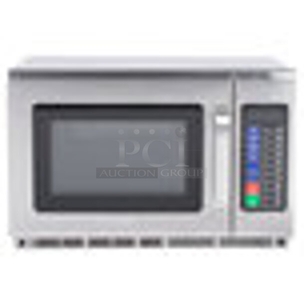 BRAND NEW IN BOX! Waring Commercial Model WMO120 Stainless Steel Commercial Countertop Microwave Oven. Stock Picture Used For Gallery. 23x18x14