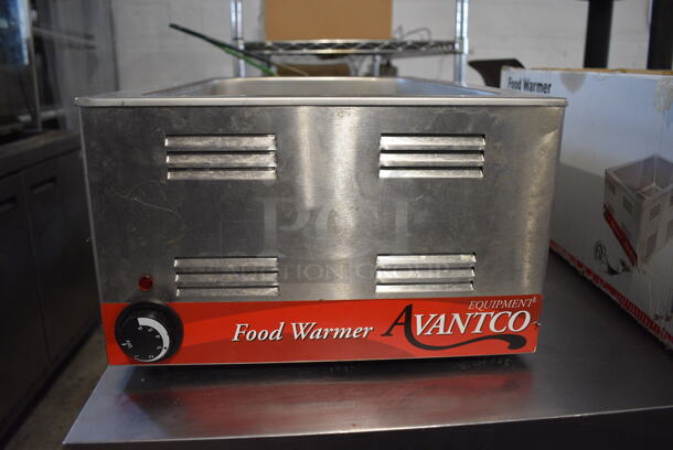 IN ORIGINAL BOX! Avantco Model 7700 Stainless Steel Commercial Countertop Food Warmer. 120 Volts, 1 Phase. 14x22.5x8.5. Tested and Working!
