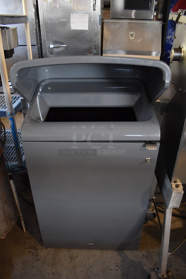 2 BRAND NEW IN BOX! Rubbermaid Gray Metal Trash Can Shell. 24.5x18.5x46.5. 2 Times Your Bid! - Image 1 of 6