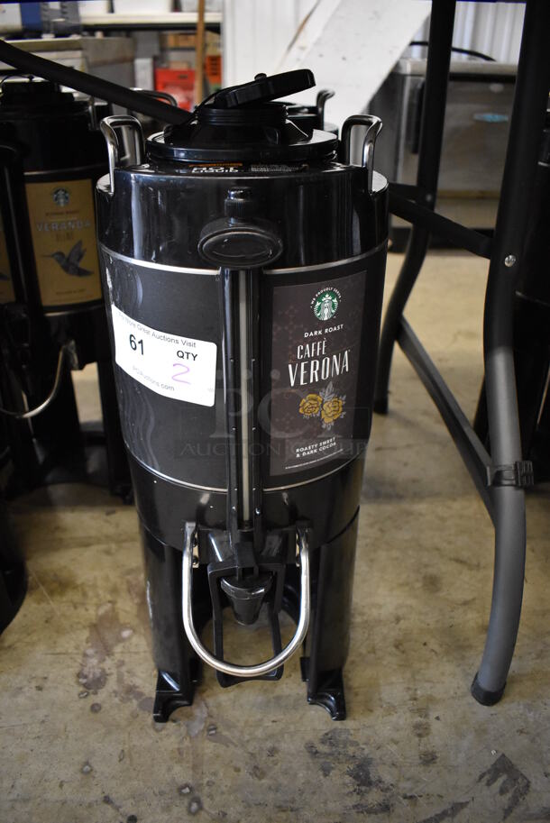 2 Bunn TF SERVER Black Poly Coffee Satellite Dispensers. 9.5x13x22.5. 2 Times Your Bid!