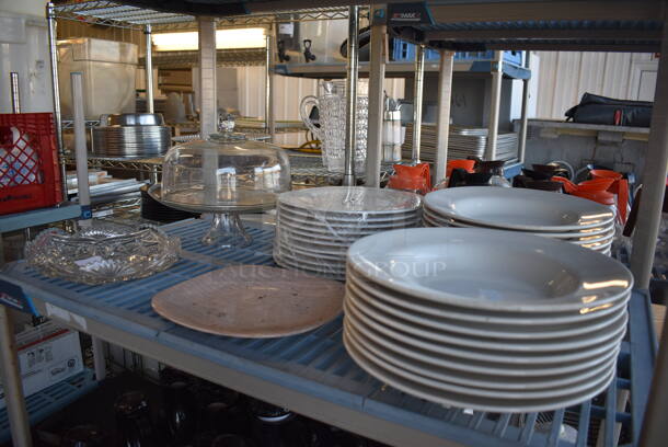 ALL ONE MONEY! Tier Lot of Various Items Including Ceramic Plates and Cake Stand - Image 1 of 7
