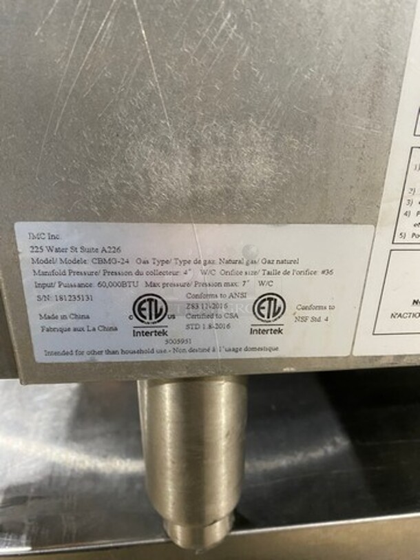Copper Beech Commercial Countertop Natural Gas Powered Flat Top Griddle! With Back And Side Splashes! All Stainless Steel! On Legs! Model: CBMG24 SN: 181235131 - Image 7 of 8