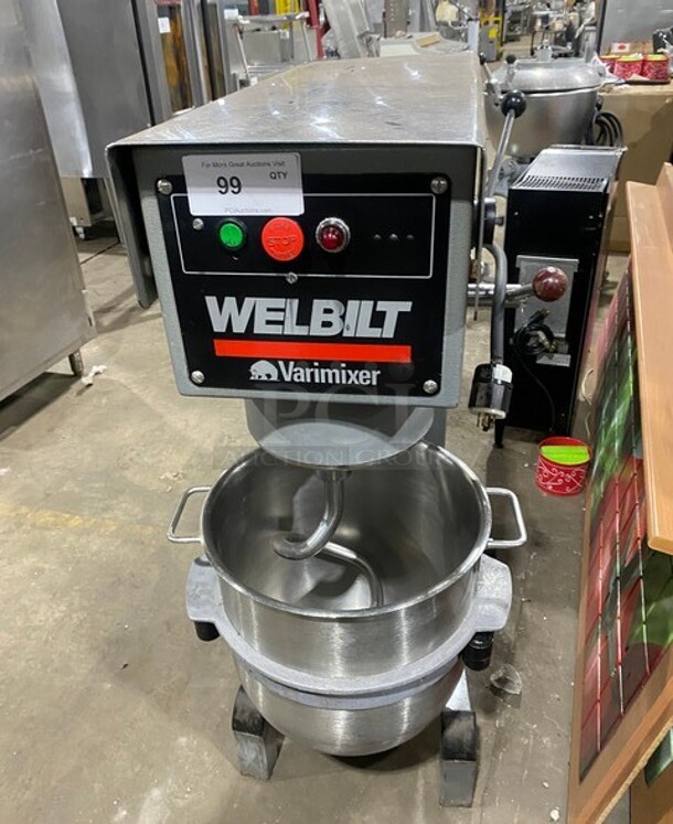 NICE! Welbilt Varimixer Commercial 40 Qt Planetary Mixer! With Mixing Bowl And Hook Attachment! Model: W40 SN: 6913030002EA 208V 3 Phase - Image 1 of 9