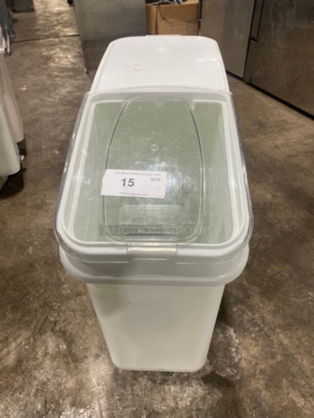 Bakers Mark White Poly Ingredient Bin! On Casters!