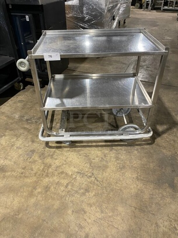Commercial 2 Tier Utility Cart! Stainless Steel! On Casters!
