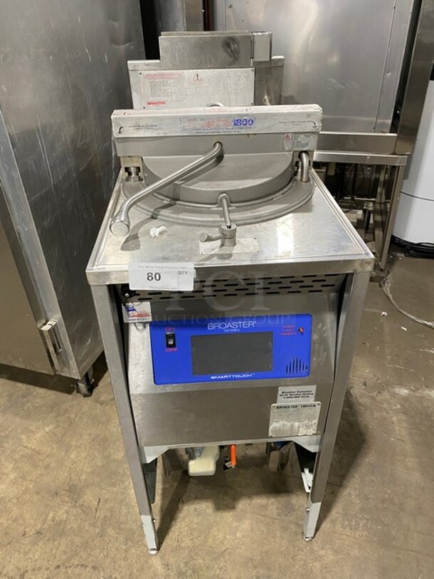 WOW! Broaster Natural Gas Powered Heavy Duty Commercial Pressure Fryer! Smart Touch Screen! With Oil Filter! Model 1800GH Serial 86035! On Casters! - Item #1112177