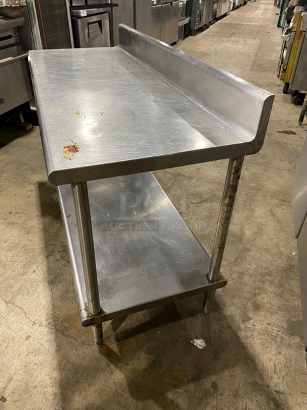 WOW! All Stainless Steel Work/Prep Table! With Backsplash! With Underneath Storage Space! On Legs! - Image 2 of 7