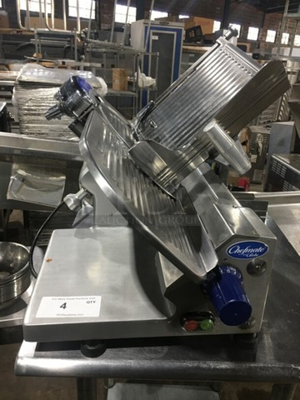 LATE MODEL! 2018 Globe Commercial Countertop Deli/ Meat Slicer! All Stainless Steel! WORKING WHEN REMOVED! Model: GC512 SN: 345504 115V - Image 9 of 9