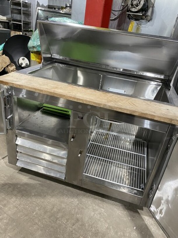 All Stainless Steel 48 Inch Mega Top Refrigerated Sandwich Prep Table! 115V 1 Phase!  - Image 5 of 9