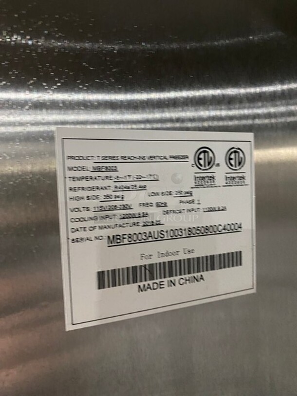 2018 Atosa 3 Door Stainless Steel Freezer! With 9 Racks! On Castors! Working When Removed! MODEL MBF8003 SN: MBF8003AUS100318050800C40004 115V 1PH - Image 8 of 10
