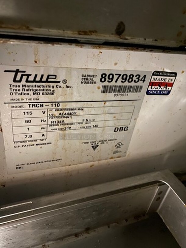 True Commercial Refrigerated Chef Base! With 6 Drawer Storage Space! All Stainless Steel! On Casters! Model: TRCB110 SN: 8979834 115V 60HZ 1 Phase - Image 10 of 12