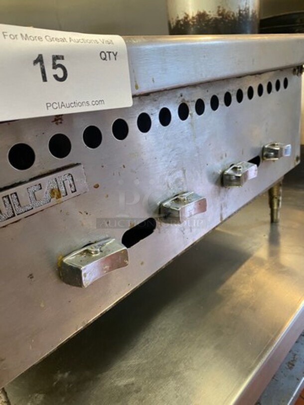 Vulcan Commercial Countertop Natural Gas Powered Char Broiler Grill! Stainless Steel Body! On Small Legs! WORKING WHEN REMOVED! - Image 6 of 7