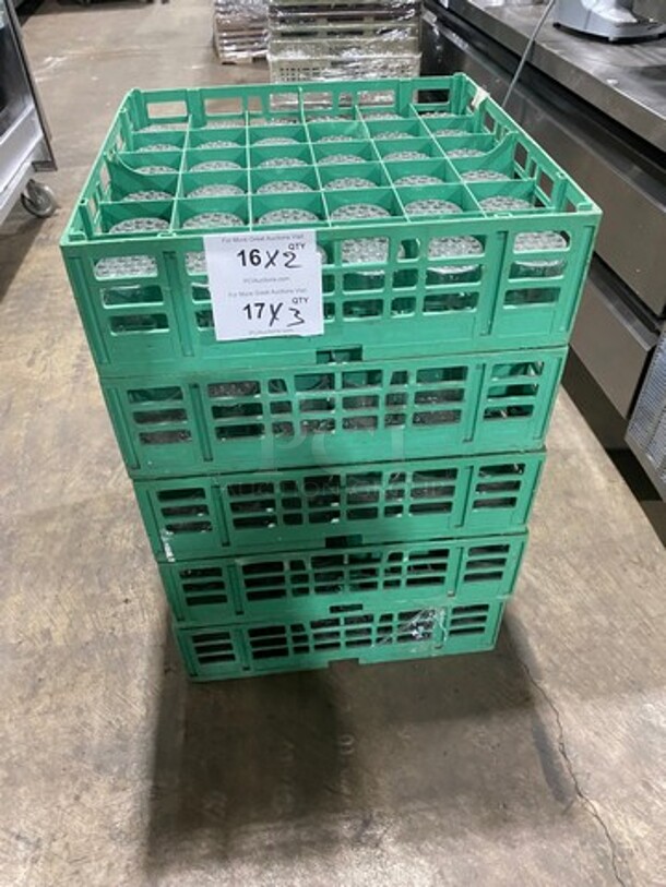 Clear Glass Drinking Glasses! Includes Poly Cup Crate! 3x Your Bid! - Image 1 of 5