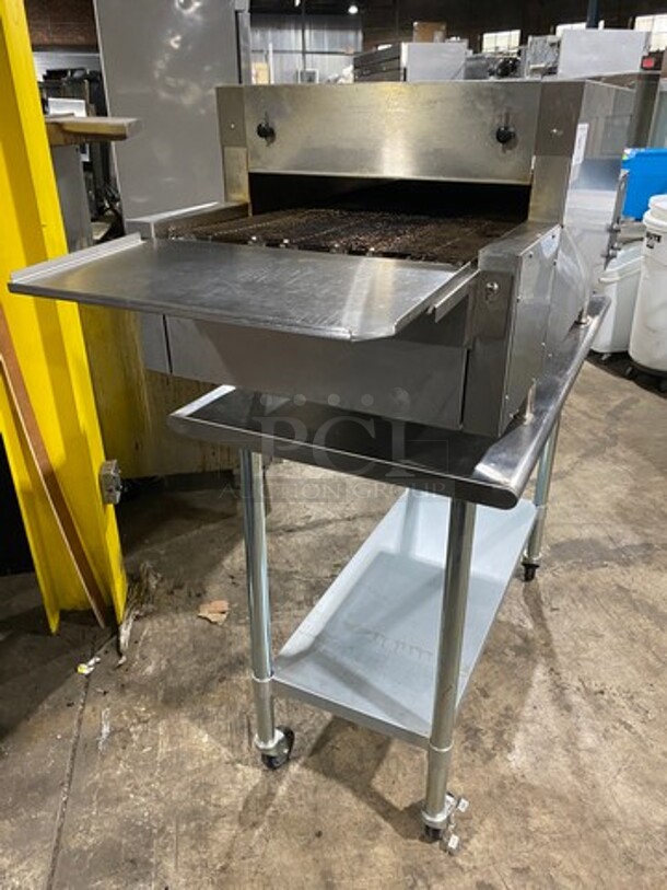 AMAZING! LATE MODEL! Vollrath Commercial Countertop Electric Powered Conveyor Pizza/ Baking Oven! On Legs! On Equipment Stand! With Storage Space Underneath! All Stainless Steel! On Casters! Model: JPO18 SN: L06001389542001 240V! WORKING WHEN REMOVED! - Image 2 of 10