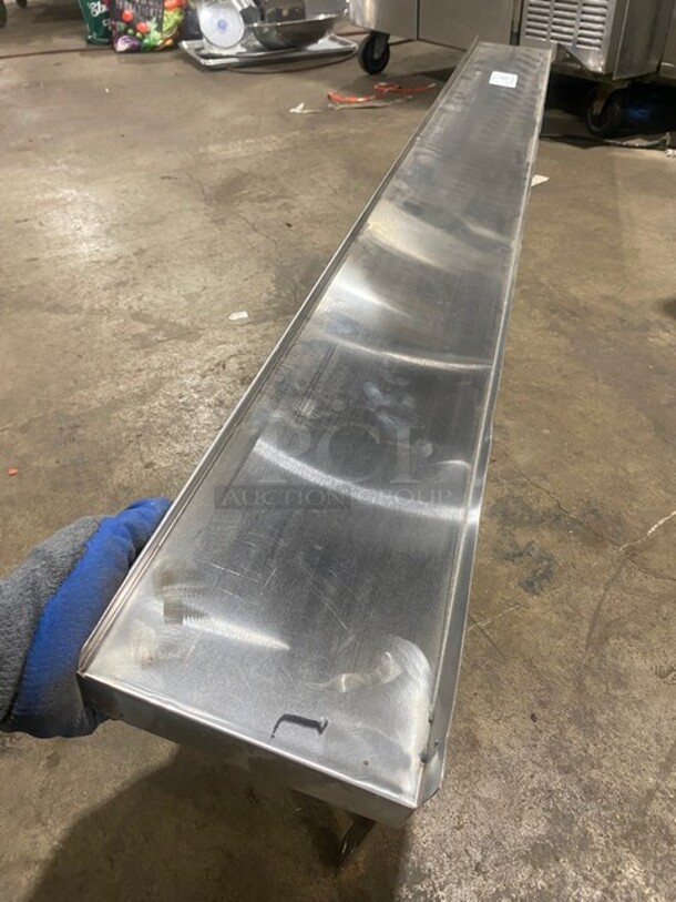 All Stainless Steel! Wall Mounted Commercial Shelf With Backsplash! - Image 2 of 4