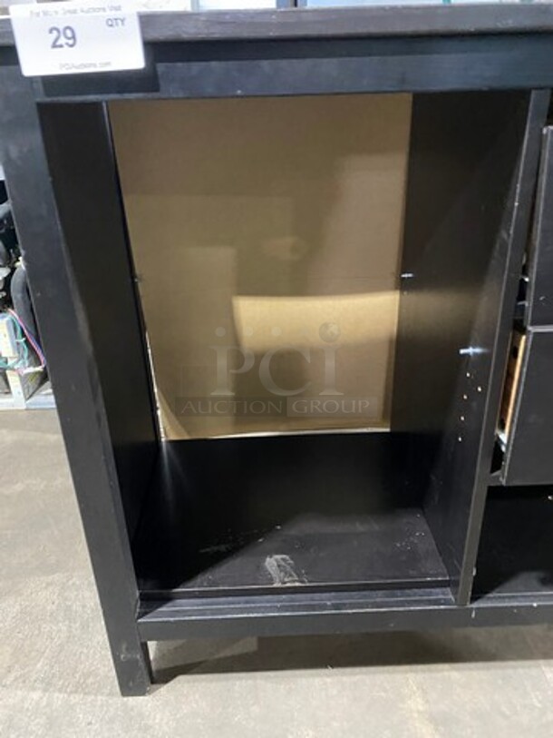 Black Wooden Storage Space Desk! On Legs! - Image 5 of 8