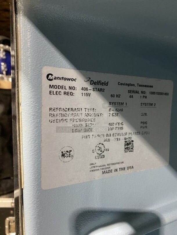 Delfield One Door Lowboy/Worktop Cooler! Model 406Star2 Serial 1305152001453! 115V 1 Phase!  - Image 6 of 7