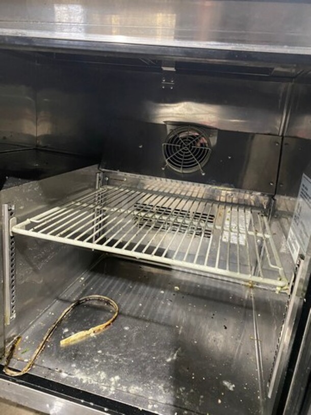Turbo Air Commercial Single Door Lowboy/ Worktop Cooler! All Stainless Steel! On Casters! WORKING WHEN REMOVED! Model: JBT36N SN: H2JB3T0D8601 115V - Image 5 of 9