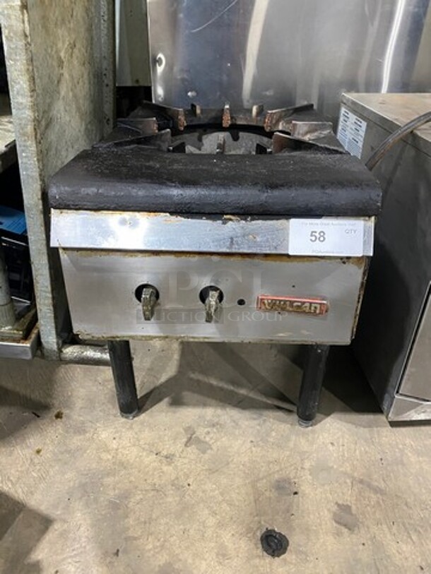 Vulcan Commercial Countertop Natural Gas Powered Single Burner Range! All Stainless Steel! On Legs! WORKING WHEN REMOVED!