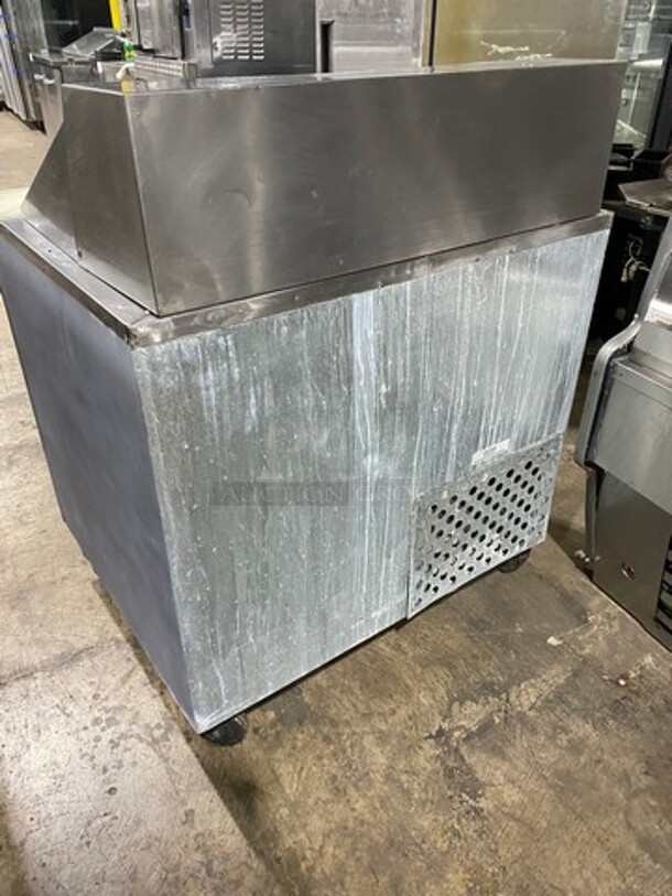 Leader Commercial Refrigerated Sandwich Prep Table! With Commercial Cutting Board! With 2 Door Underneath Storage Space! All Stainless Steel! On Casters! - Image 3 of 9