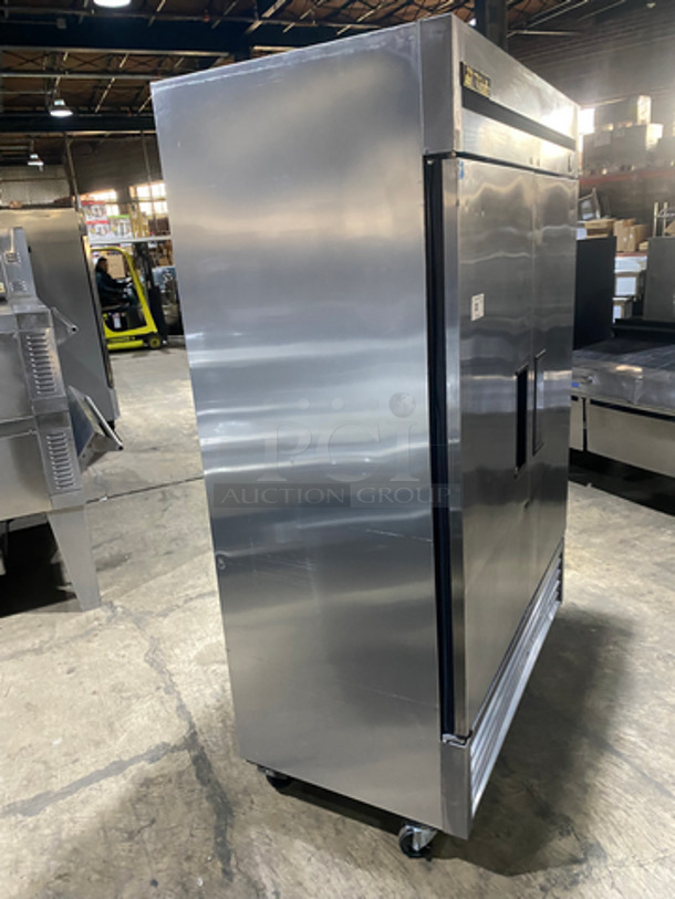 COOL! True Commercial 2 Door Reach In Freezer! With Poly Coated Racks! All Stainless Steel! On Casters! Model: T49F SN: 7701330 115V 60HZ 1 Phase - Image 2 of 10