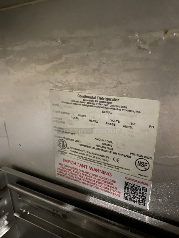 Continental Commercial Under The Counter 2 Drawer Cooler! All Stainless Steel! Model: SW32N SN:15901229 115V! On Casters! - Image 7 of 8