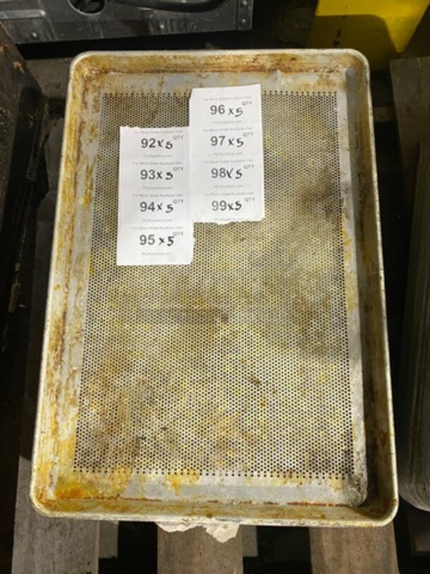 Perforated Full Size Sheet Pans! 5 X Your Bid!