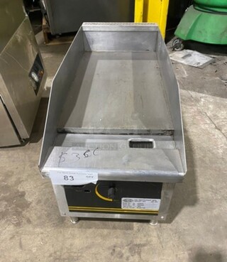 L & J Natural Gas Powered 12 Inch Flat Grill! Model JS1218N Serial 1512037! On Legs! 