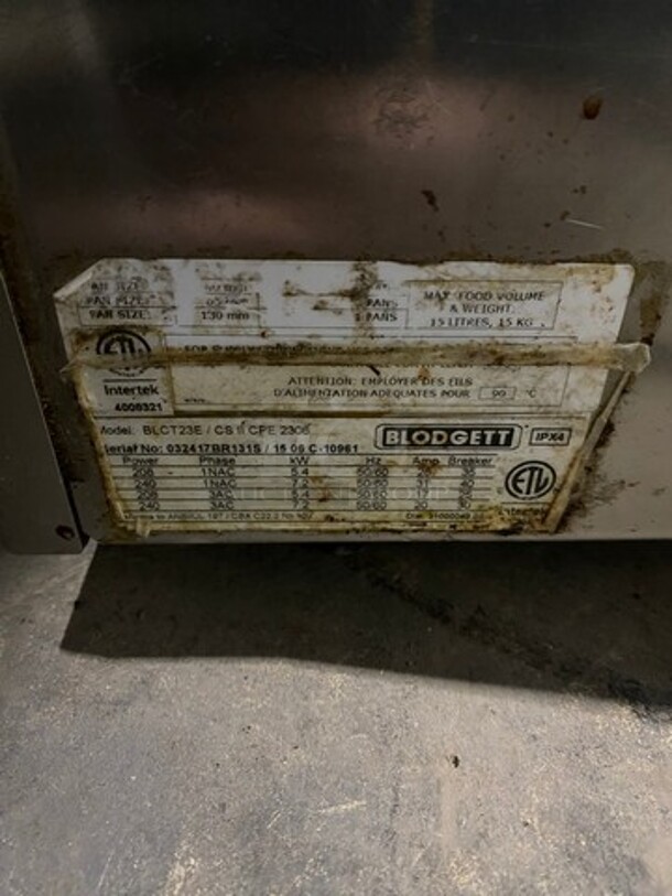 Blodgett Blct-23e-240 Mini broiler Electronic Combi Oven With Touchscreen Controls! SN:032417BR131S 240v 3P - Image 9 of 10