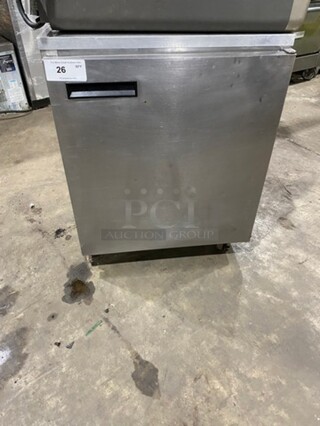 Delfield Commercial Single Door Lowboy/ Worktop Cooler! With Poly Coated Racks! All Stainless Steel! SN: 1405152002438 115V 60HZ 1 Phase