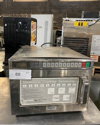 2018 Panasonic Commercial Countertop Microwave Oven! All Stainless Steel! With View Through Door! Model: NE17521 SN: 6AD8250040 208/230V 60HZ 1 Phase