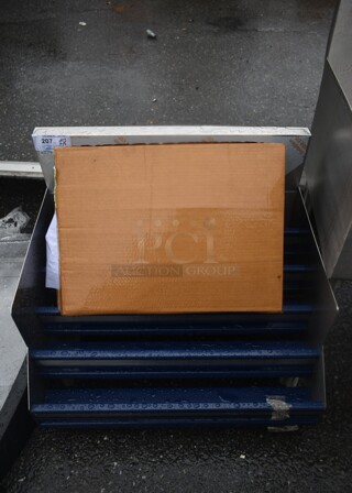 BRAND NEW SCRATCH AND DENT! Prestige Stainless Steel Commercial Bottle Display. No Legs.