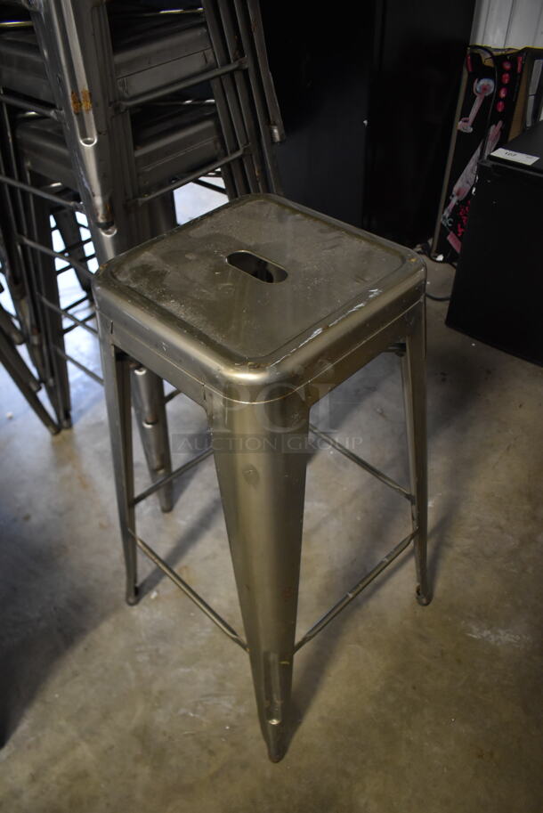22 Gray Metal Tolix Bar Stools. 22 Times Your Bid! - Image 1 of 5