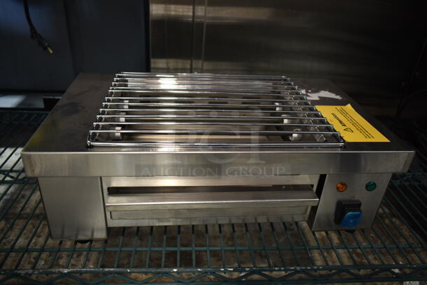 BRAND NEW SCRATCH AND DENT! 2023 Hoocoo IBG-18 Stainless Steel Commercial Countertop Electric Powered Barbecue BBQ Grill. 110 Volts, 1 Phase. Tested and Working!