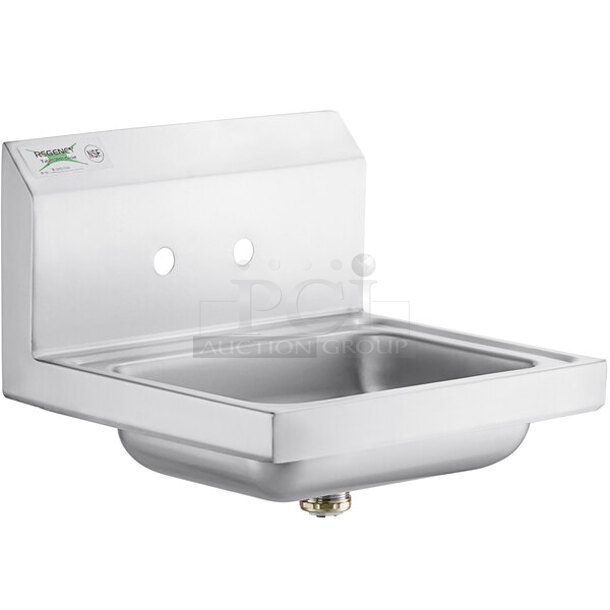 BRAND NEW IN BOX! Regency 600HS17Stainless Steel Commercial Single Bay Wall Mount Sink. Stock Picture Used as Gallery. - Image 1 of 4