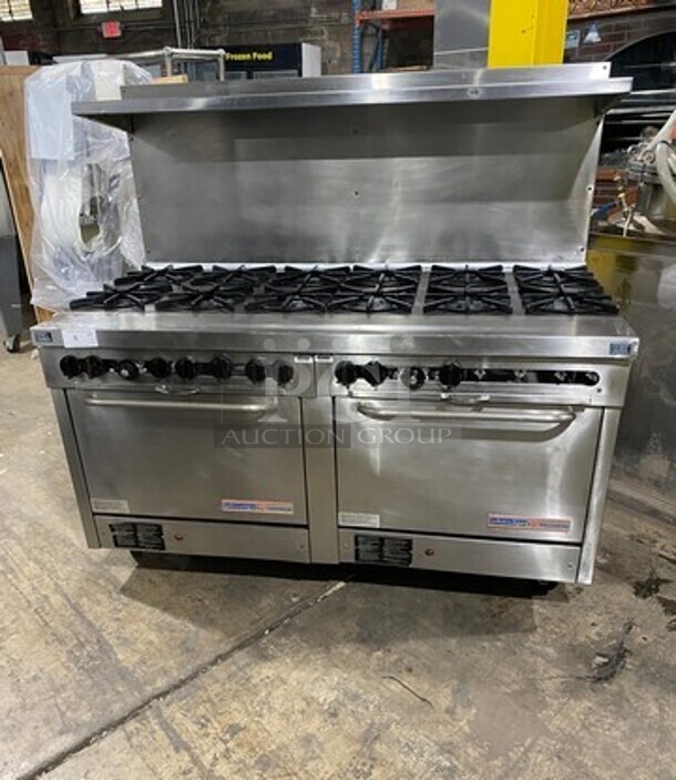Southbend/Hussman Natural Gas Powered 12 Burner Range With Double Oven! With Raised Backsplash! On Commercial Casters!  