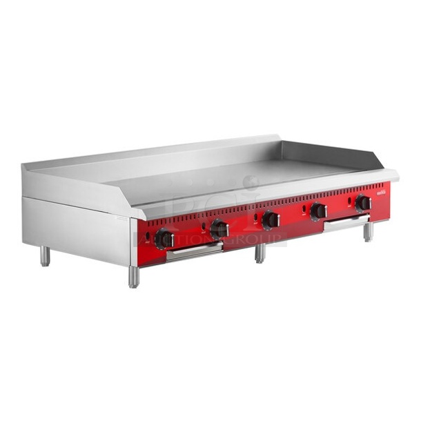 BRAND NEW SCRATCH AND DENT! 2021 Avantco 177CAG60TG Stainless Steel Commercial Countertop Natural Gas Powered Flat Top Griddle. 