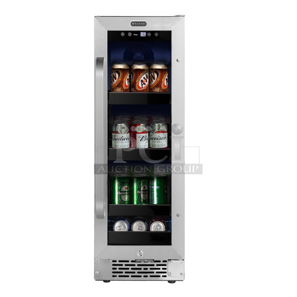 BRAND NEW SCRATCH AND DENT! Whynter BBR-638SB 12" Built In 60 Can Beverage Cooler Merchandiser with Lock, Stainless. 115 Volt, 1 Phase. Tested and Working! - Image 1 of 6