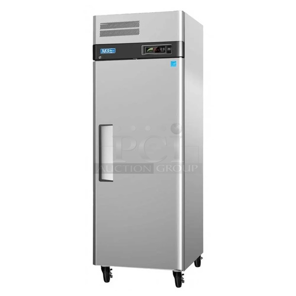 BRAND NEW! Turbo Air M3F24-1-N Stainless Steel Commercial Single Door Reach In Freezer w/ Poly Coated Racks on Commercial Casters. 115 Volts, 1 Phase. Tested and Working!