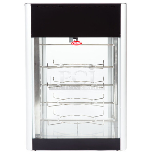 BRAND NEW SCRATCH AND DENT! Hatco FDWD-1 Stainless Steel Commercial Countertop Flav-R-Fresh Humidified Impulse Pizza / Hot Food Display Cabinet With 4 Tier Circle Rack. 120 Volts, 1 Phase. Tested and Working!