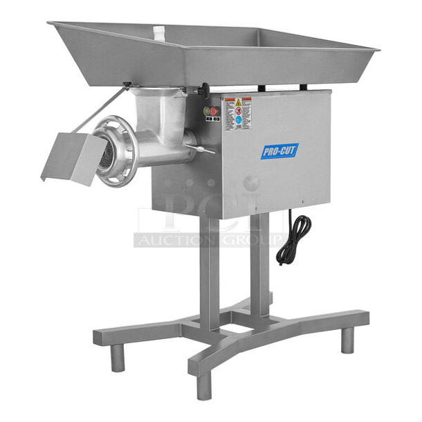 BRAND NEW SCRATCH AND DENT! 2024 Pro-Cut KG-32-XP Metal Commercial #32 Electric Meat Grinder with Stand. 220 Volts, 3 Phase.  - Image 1 of 12