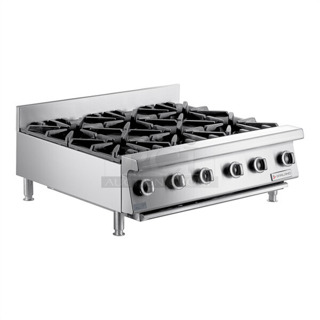 BRAND NEW SCRATCH AND DENT! 2023 Garland GTOG36-6 Stainless Steel Liquid Propane 6 Burner 36" Countertop Range. 180,000 BTU. 