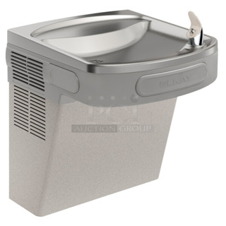 BRAND NEW SCRATCH AND DENT! Zurn Elkay EZS8L Light Gray Granite 8 GPH Wall Mount Non-Filtered Drinking Fountain with Extra Deep Basin and Vinyl Finish. 115 Volts, 1 Phase. 