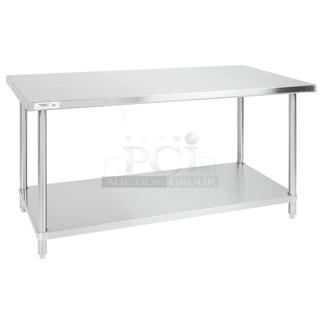 BRAND NEW SCRATCH AND DENT! Regency 600TS3072S 30" x 72" 16-Gauge 304 Stainless Steel Commercial Work Table with Undershelf. May Be Missing Pieces.